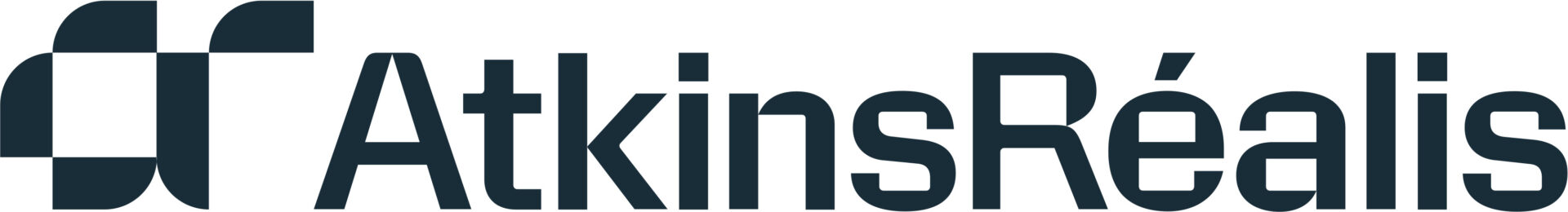AtkinsRéalis logo with modern geometric design and black text on a white background.