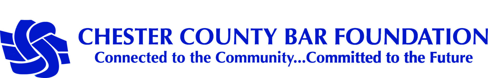 Blue Chester County Bar Foundation logo with text: Connected to the Community...Committed to the Future..