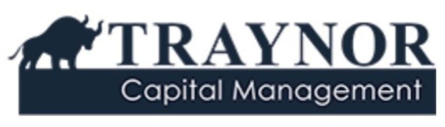 Logo for Traynor Capital Management featuring a silhouette of a bull to the left of the company name in bold uppercase letters, with "Capital Management" written below in a smaller font.